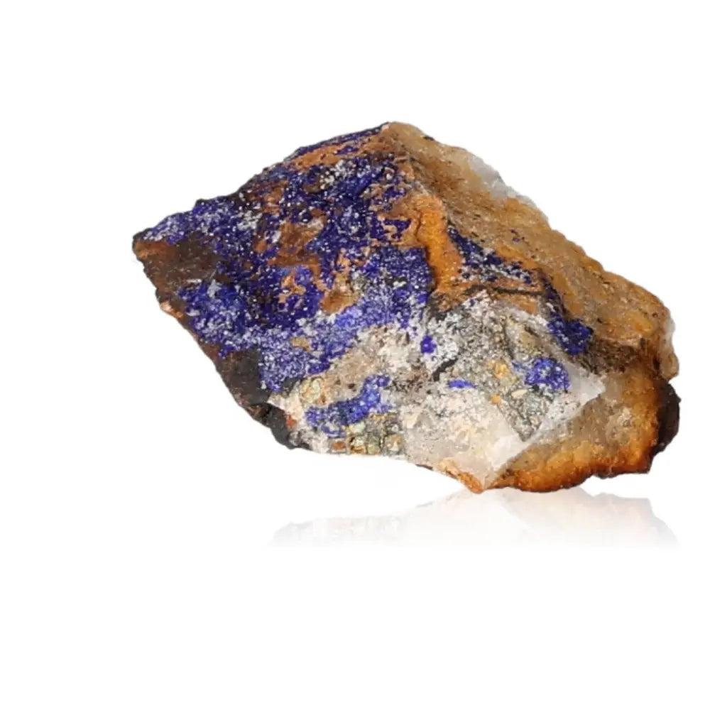 Azurite crystal showcasing deep blue hues and unique patterns, renowned for boosting mental clarity, self-awareness, and personal growth.