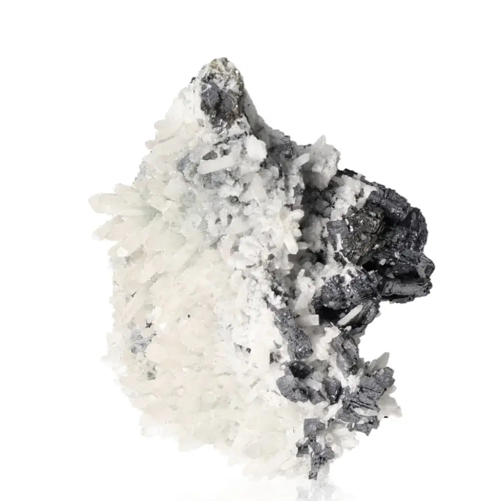 Quartz with Galena crystal showcasing metallic shine and natural beauty, ideal for spiritual growth and personal transformation.