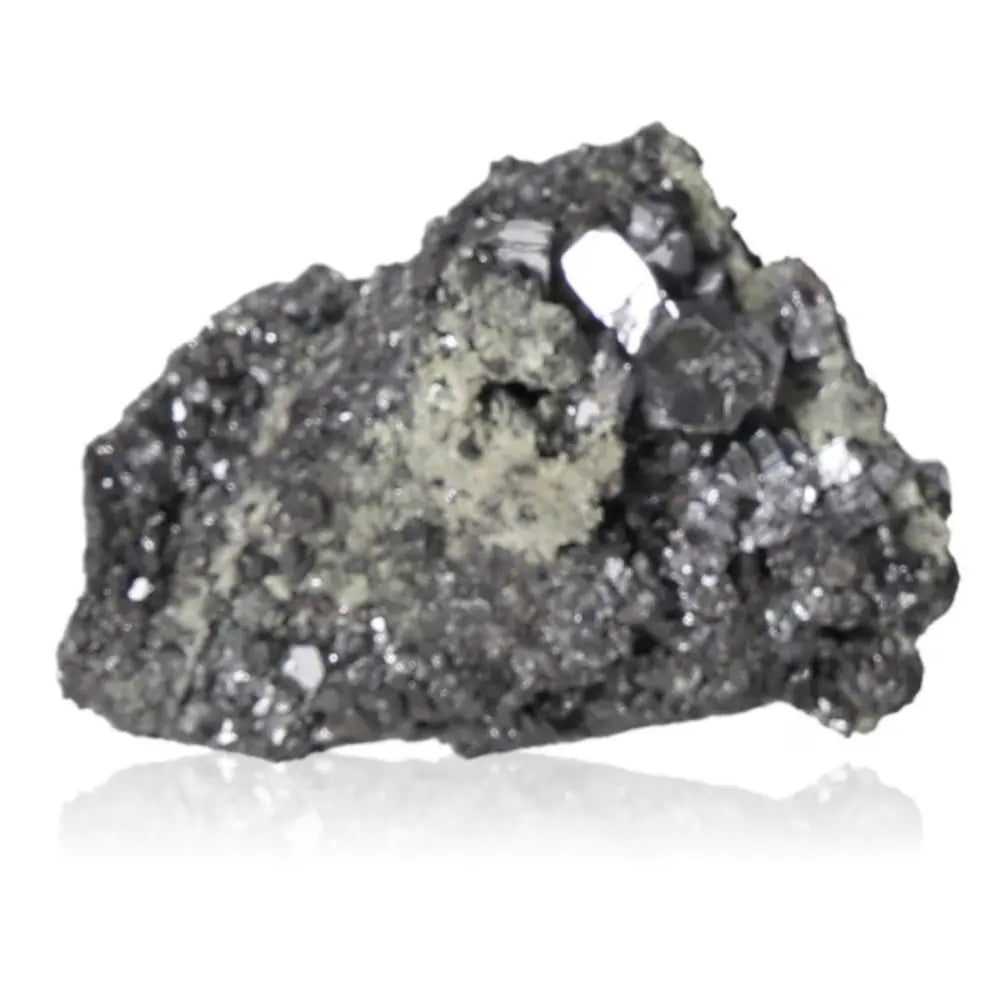 Polished Galena mineral stone with metallic luster for spiritual practices and transformation