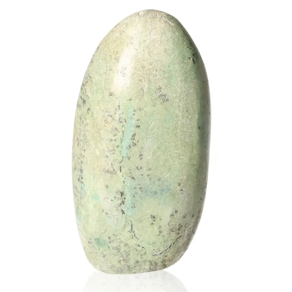 Smooth green serpentine stone with natural patterns, featuring a freeform design ideal for home decor and elegance.