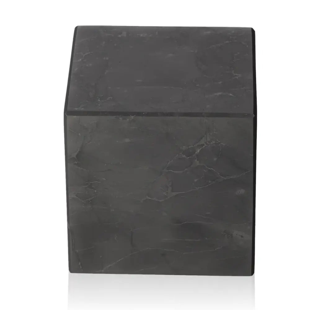 Shungite Cube 8 cm from Sylvia Crystals, elegant spiritual guardian for harmonious environments