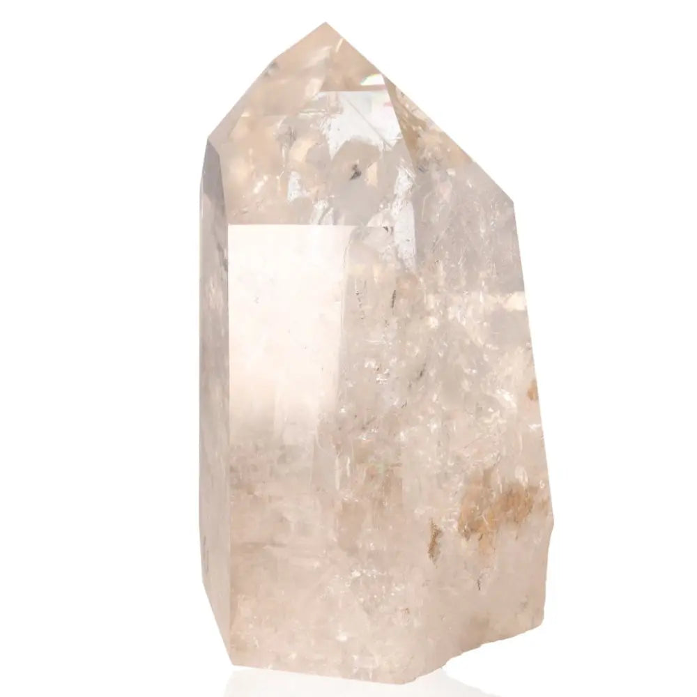 Collector's Grade Lemurian Quartz Obelisk by Sylvia Crystals, showcasing unique colors and patterns, evoking Earth's energies.