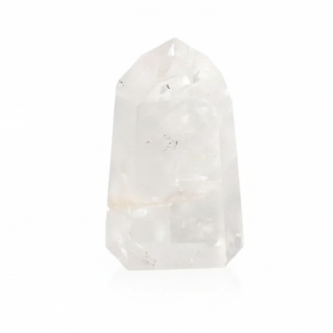 Lemurian Quartz Obelisk by Sylvia Crystals, a spiritual tool for energy amplification and purity, set against a minimalistic background.