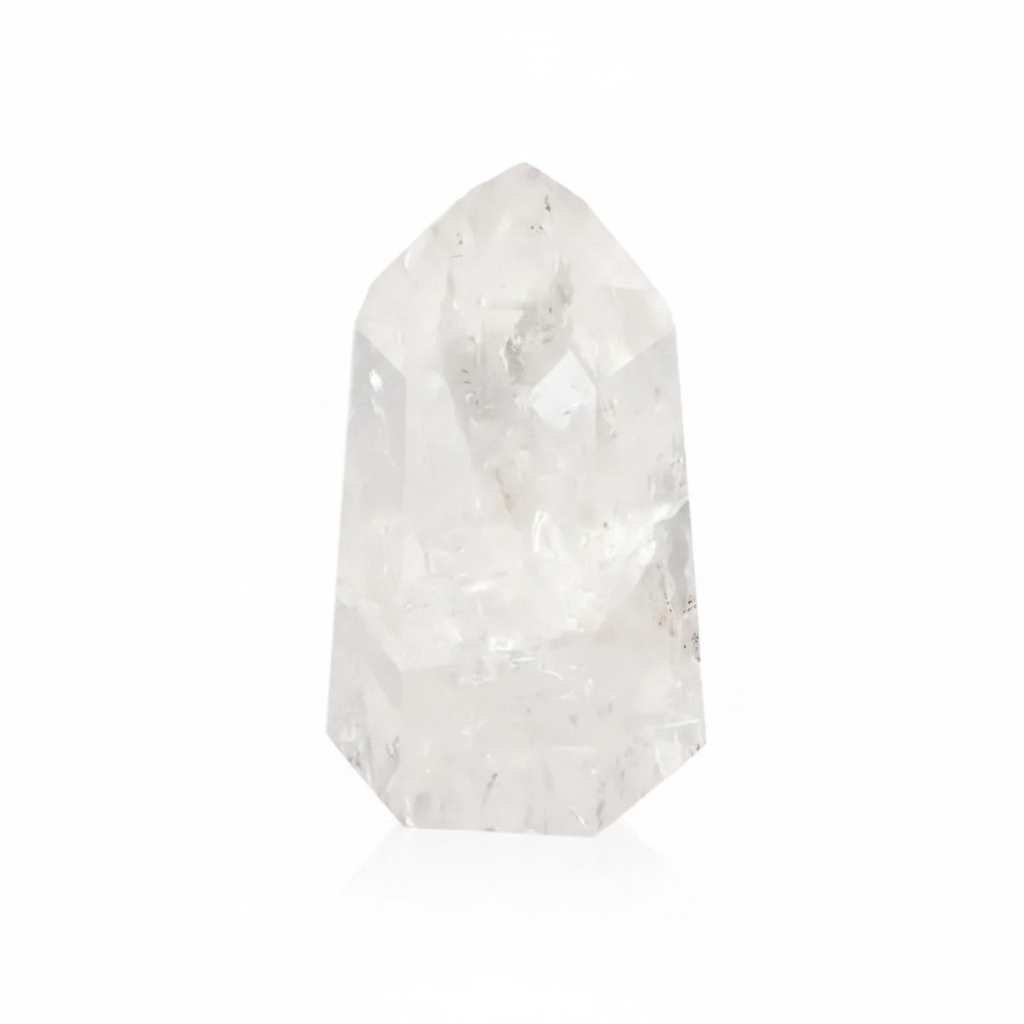 Elegant Lemurian Quartz Obelisk offering luxury, aesthetics, and spiritual resonance from Sylvia Crystals.