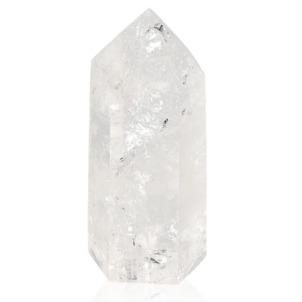 Lemurian Quartz Obelisk from Sylvia Crystals, showcasing elegance and spiritual energy in a natural crystal form.