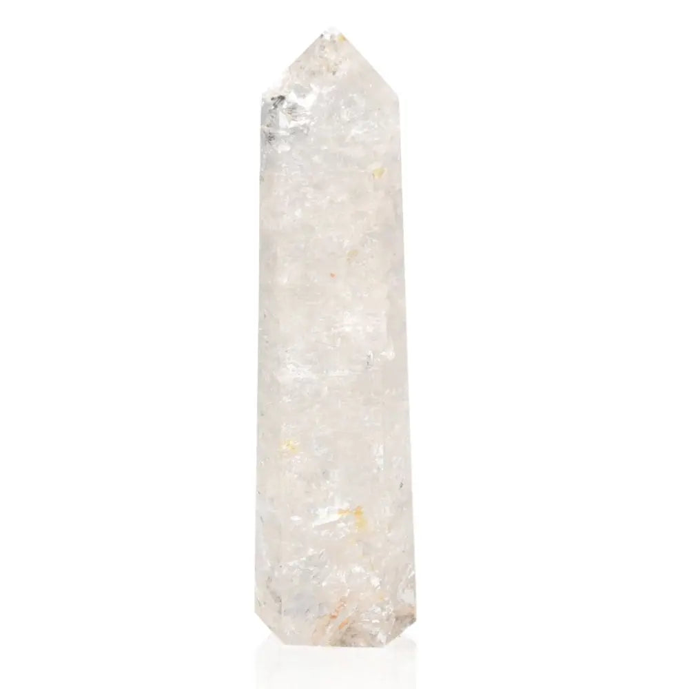 Sparkling Lemurian Quartz Obelisk from Sylvia Crystals, showcasing premium quality, universal energy, and spiritual clarity.