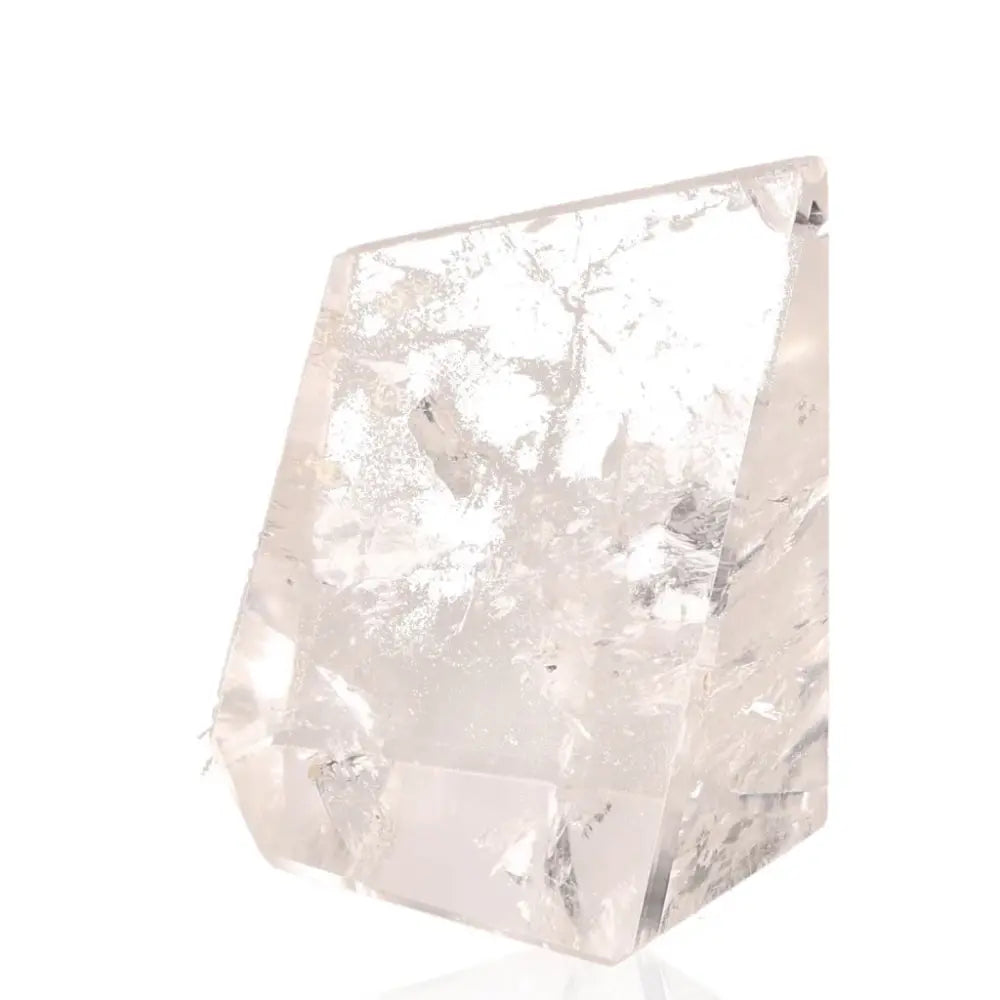 Lemurian Quartz Free Form crystal from Sylvia Crystals, showcasing luminous clarity and spiritual vitality, set against a white background.