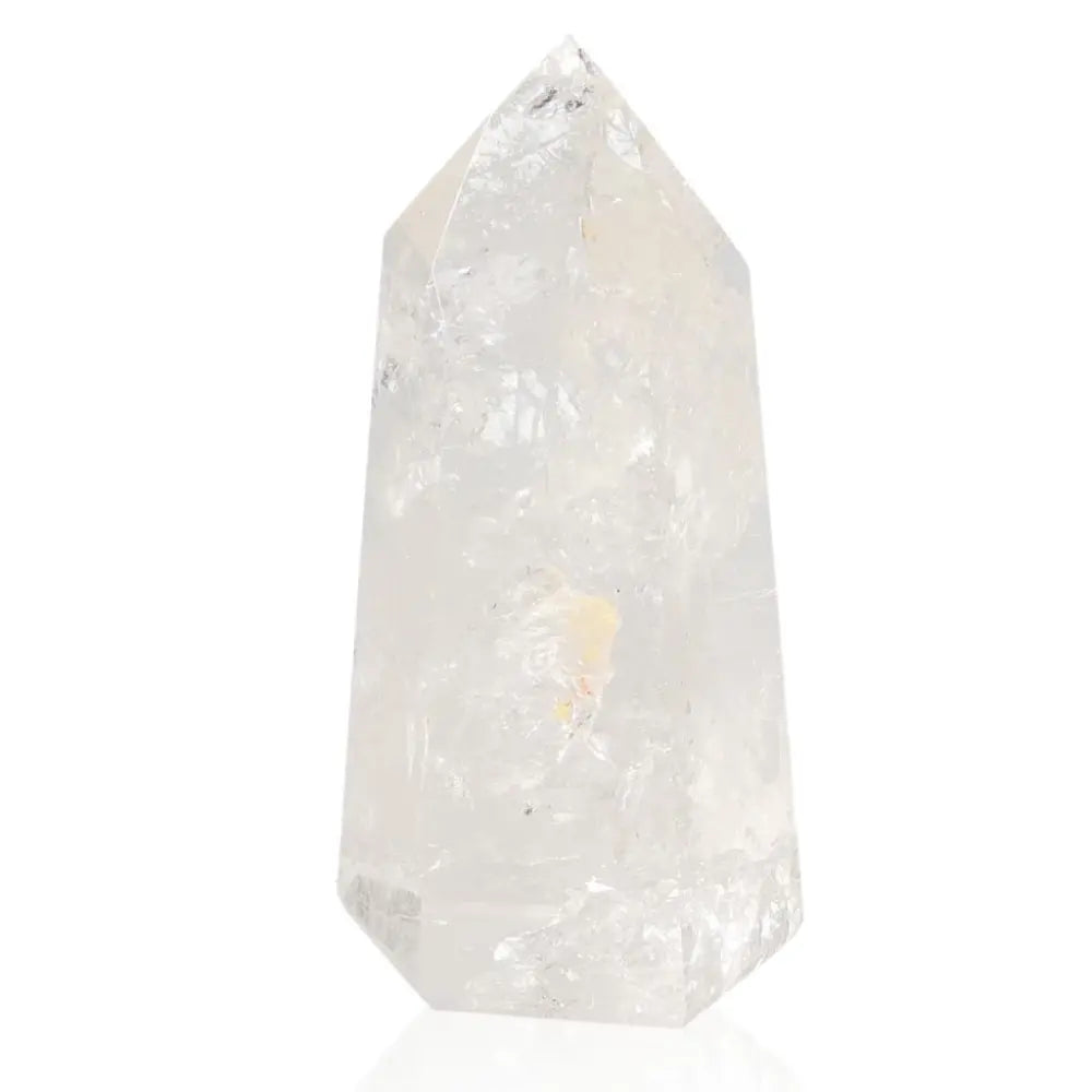 Lemurian Quartz Obelisk from Sylvia Crystals, showcasing pristine clarity and mystical beauty for energy healing and personal growth.