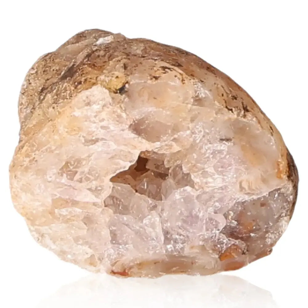 Mini Agate Geode showcasing natural colors and patterns, perfect for adding calming energy to any space.