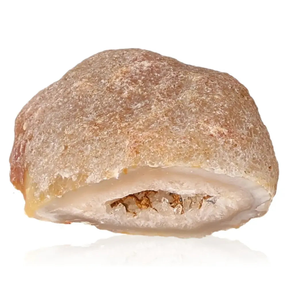 Natural Mini Agate Geode with multicolored bands, symbolizing stability and tranquility