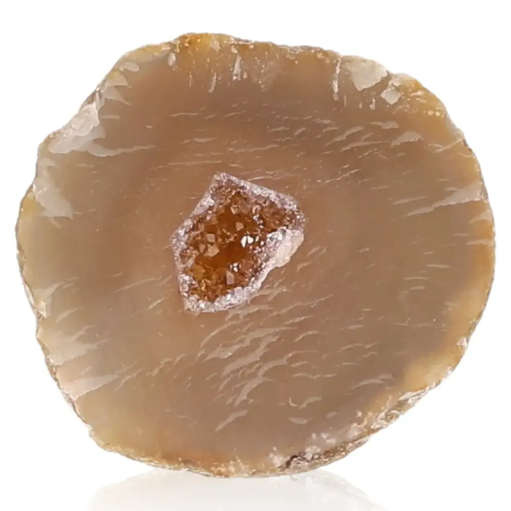 Mini Agate Geode showcasing natural patterns and hues, perfect for adding tranquility and balance to any space.