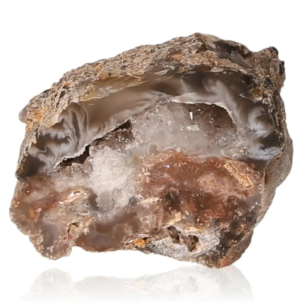 Mini Agate Geode gemstone showcasing natural beauty and emotional healing properties, perfect for tranquility and energy harmonization.