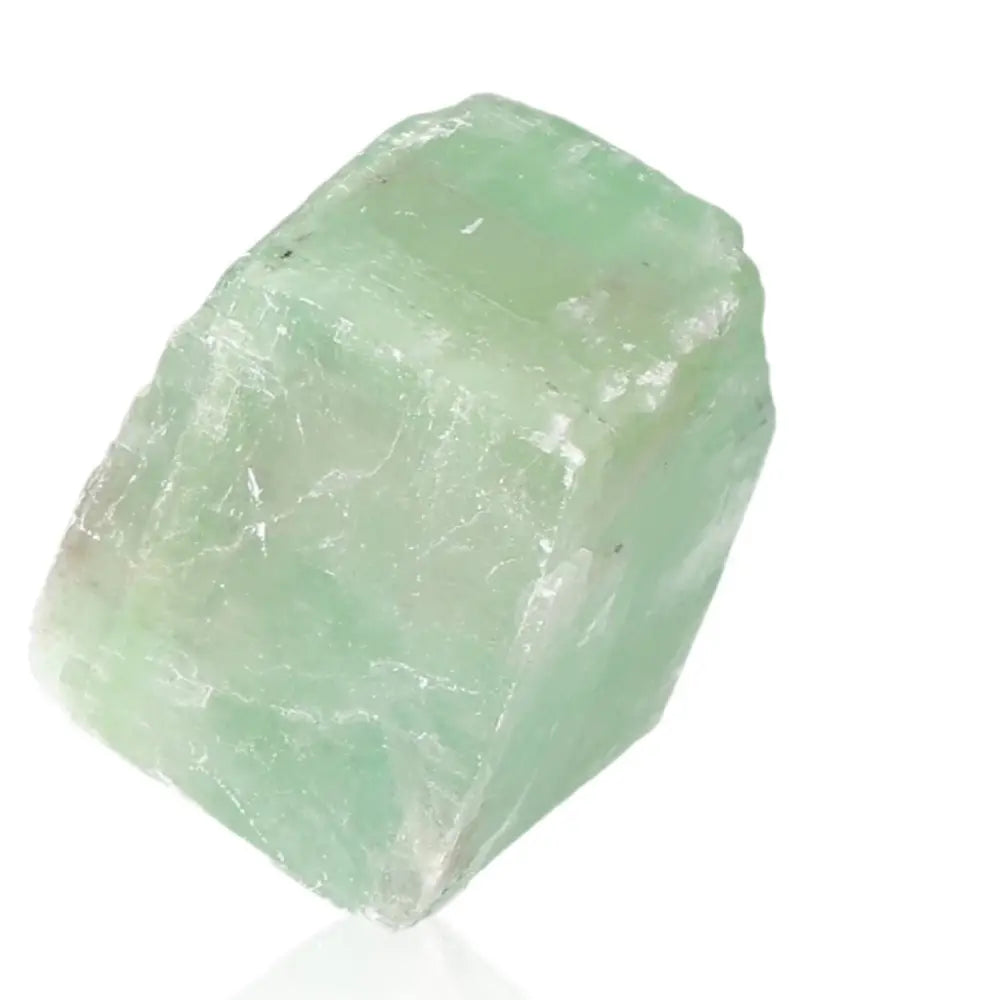 Green Calcite Crystal for emotional healing and heart energy, promotes renewal and personal growth with soothing green hues.