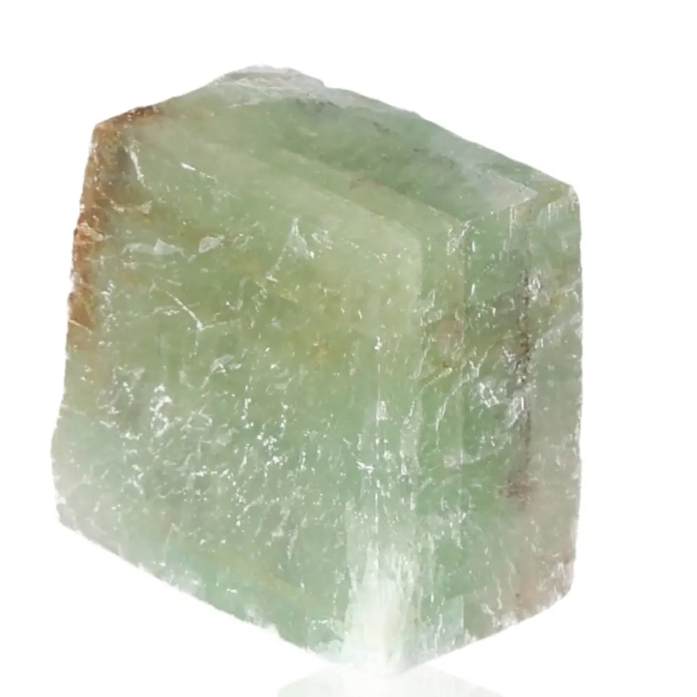 Green Calcite Crystal - Stone of Renewal and Emotional Healing, connects to heart chakra promoting inner peace and positive energy.