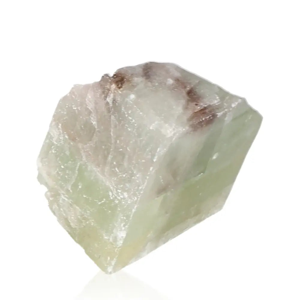 Green Calcite gemstone, known for renewal and heart energy, with vibrant green hues for emotional healing and inner peace.