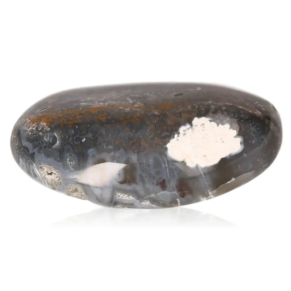Banded Agate Tumbled Stone showcasing natural patterns and earthy hues, ideal for promoting harmony and balance.