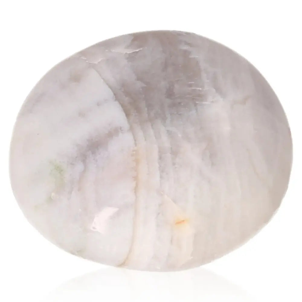 Smooth polished Banded Agate Tumbled Stone displaying natural layers for energy balance and tranquility.