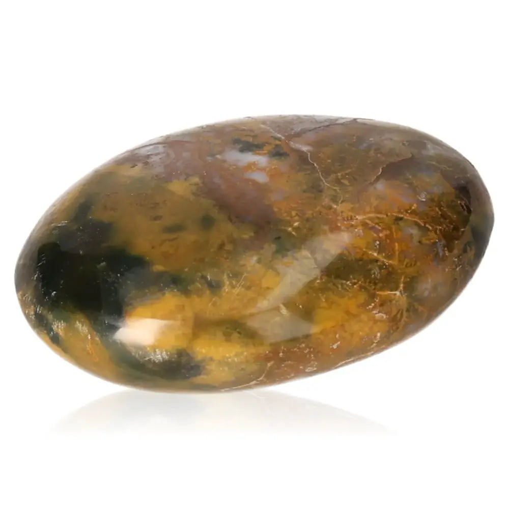 Tumbled Jasper Stone with striking blue and golden tones, showcasing its natural beauty and chatoyant shimmer, perfect for collectors.