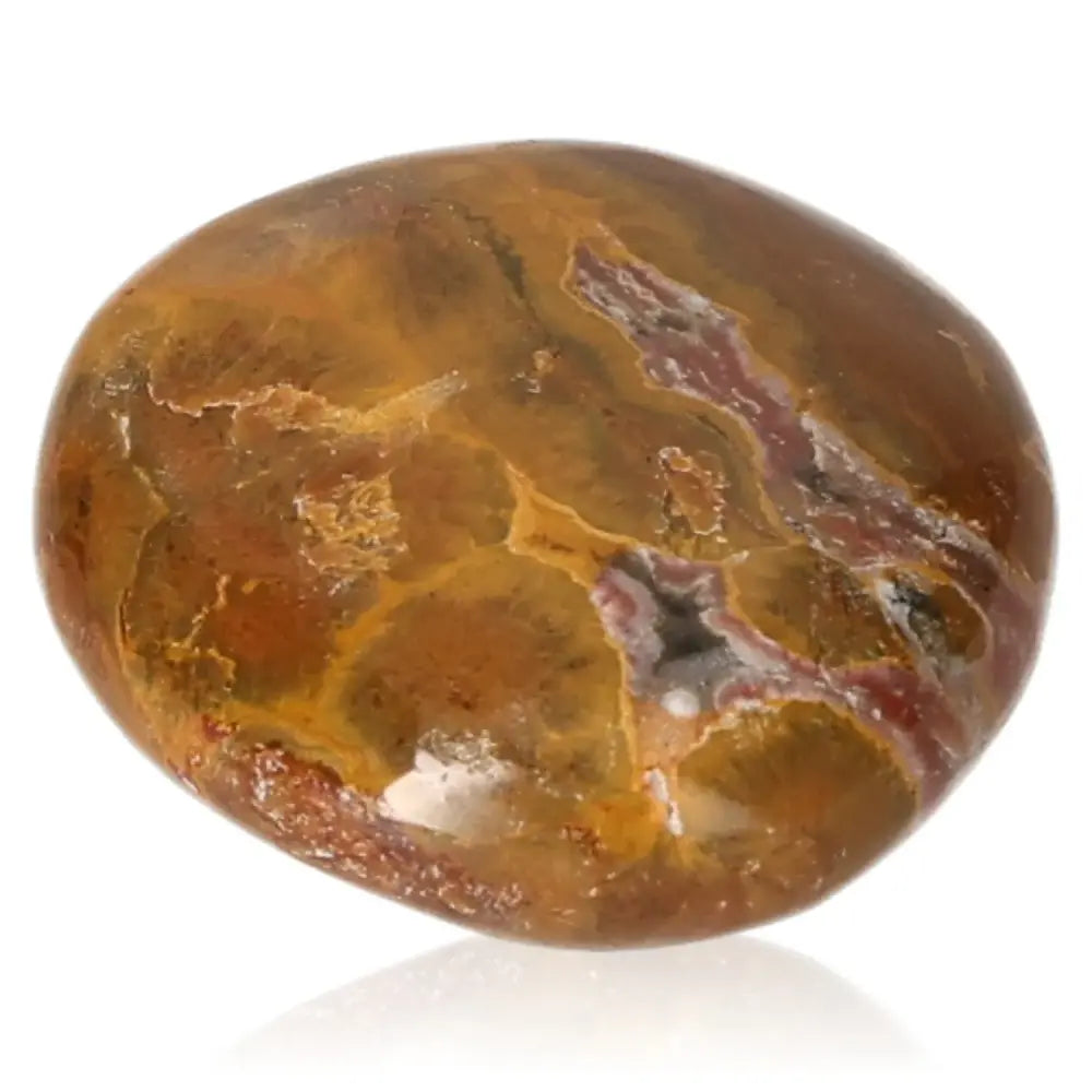 Tumbled Jasper stone with blue and golden tones for spiritual insight and emotional balance