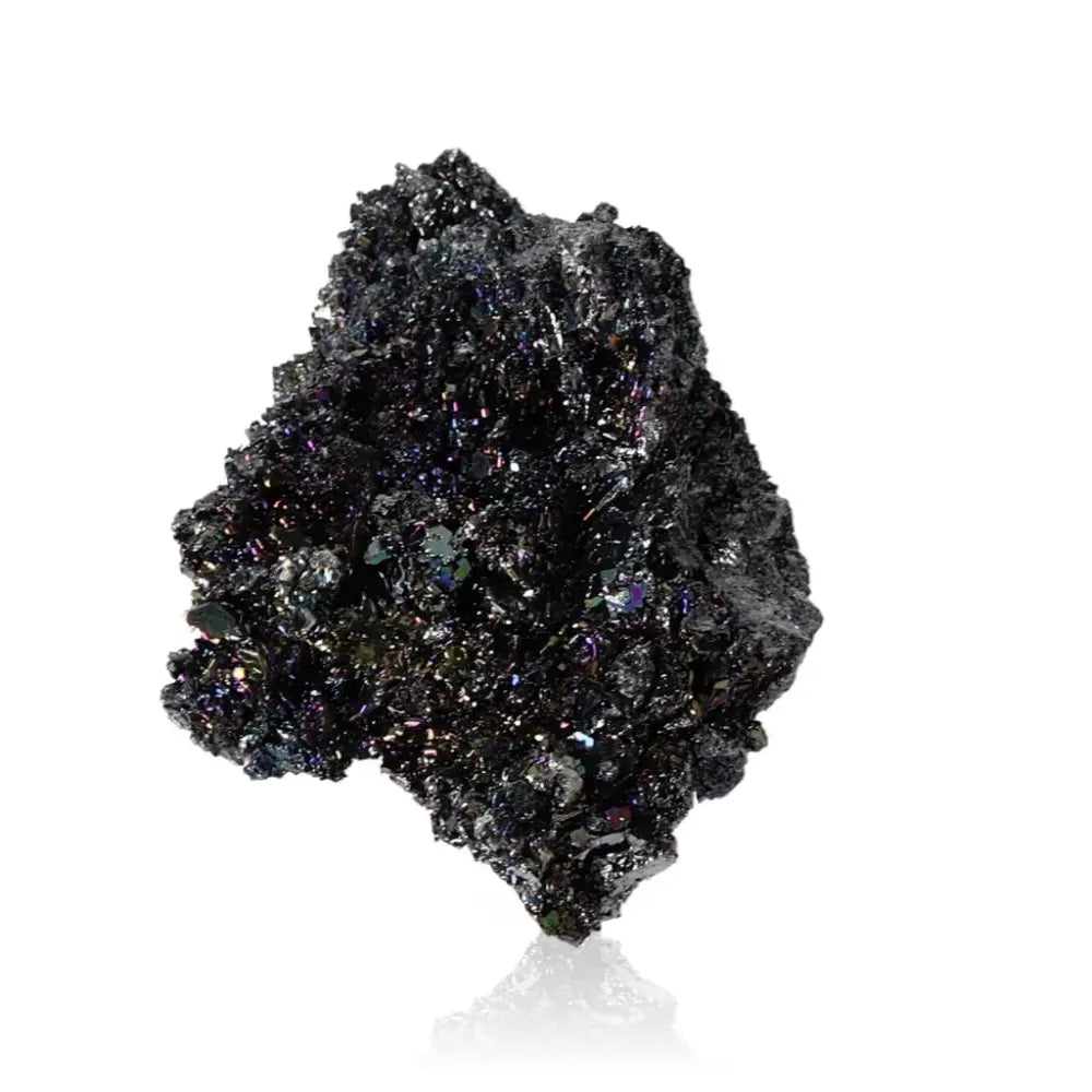 Shimmering Carborundite crystal known for its protective and clarifying properties, enhancing mental clarity and spiritual defense.
