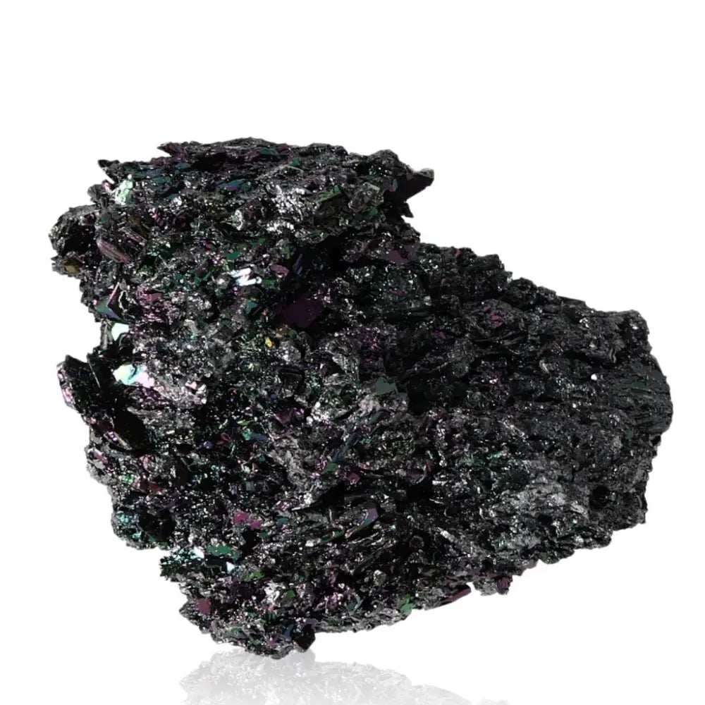 Shimmering Carborundite crystal showcasing its protective qualities and enhancing spiritual resilience and mental clarity.