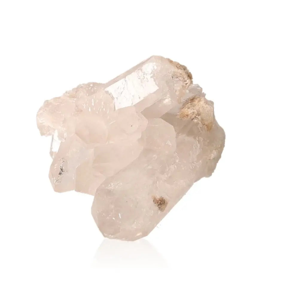 Rough Crystal Quartz Cluster, a mystical gemstone for spiritual enlightenment and decor, showcasing earthy hues and natural texture.