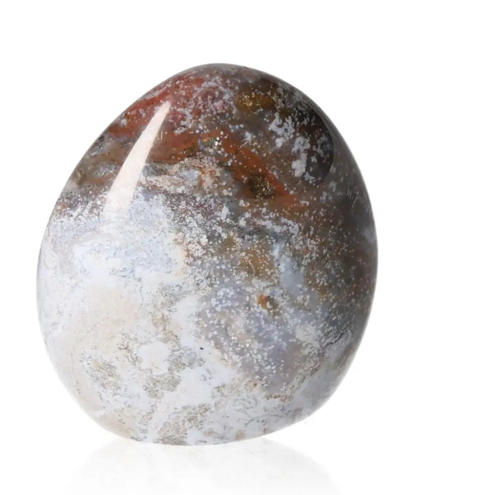 Ocean Jasper Free Form crystal with vibrant patterns and colors, promoting tranquility and positivity, known as the Stone of Happiness.