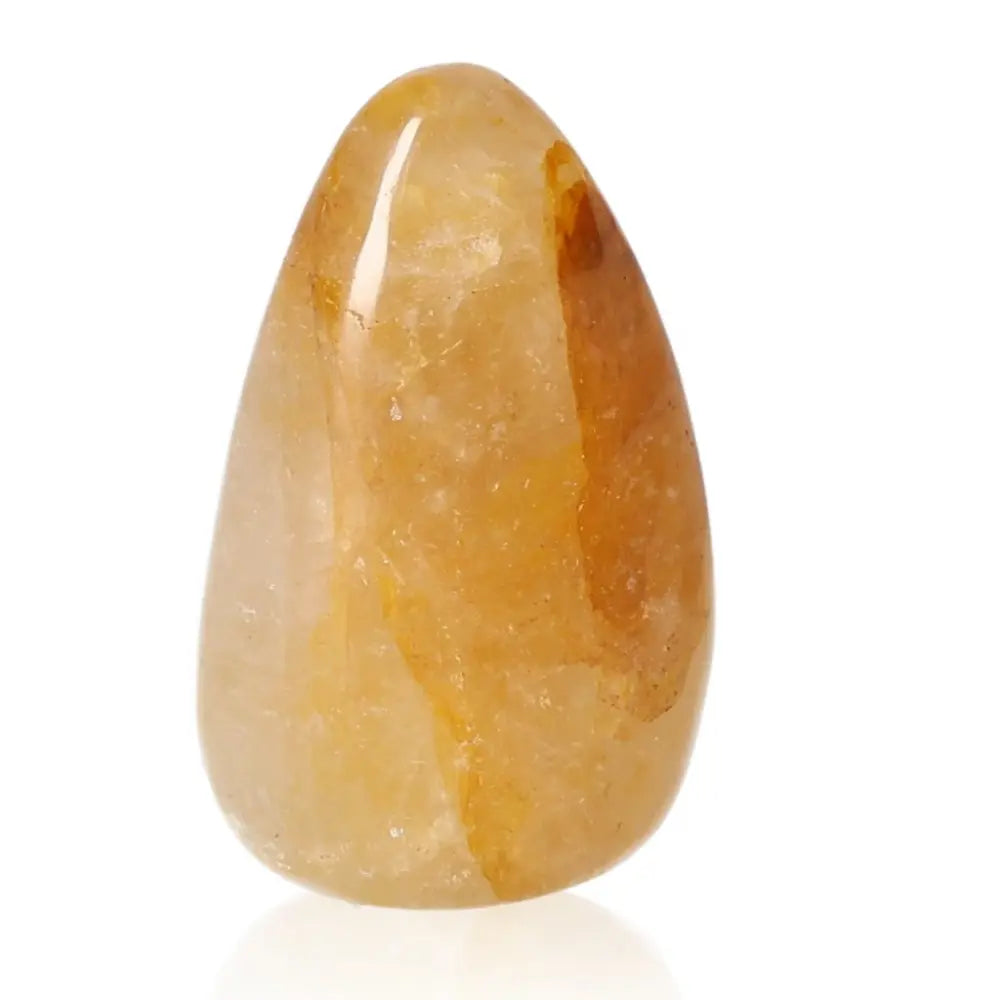Polished Limonite Free Form Stone, yellow-brown quartz variety with unique energetic properties, associated with chakras and zodiac signs.