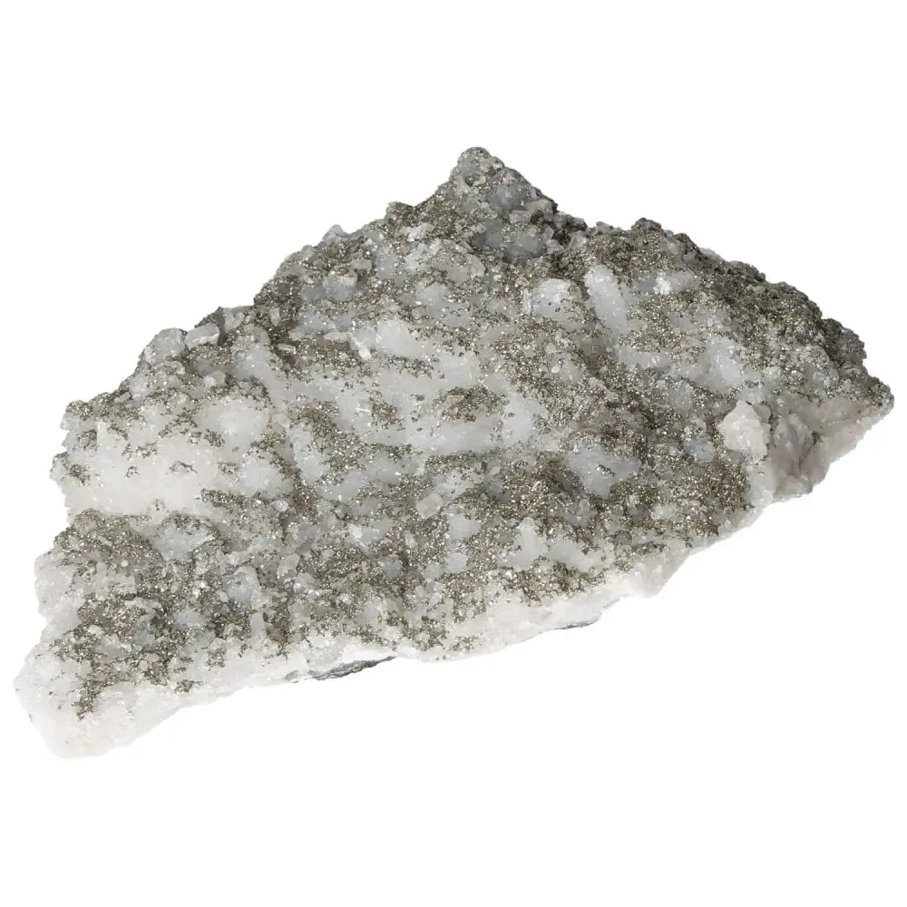 Quartz with Pyrite crystal offering spiritual and metaphysical benefits from Sylvia Crystals, featuring grounding and transformative energies.