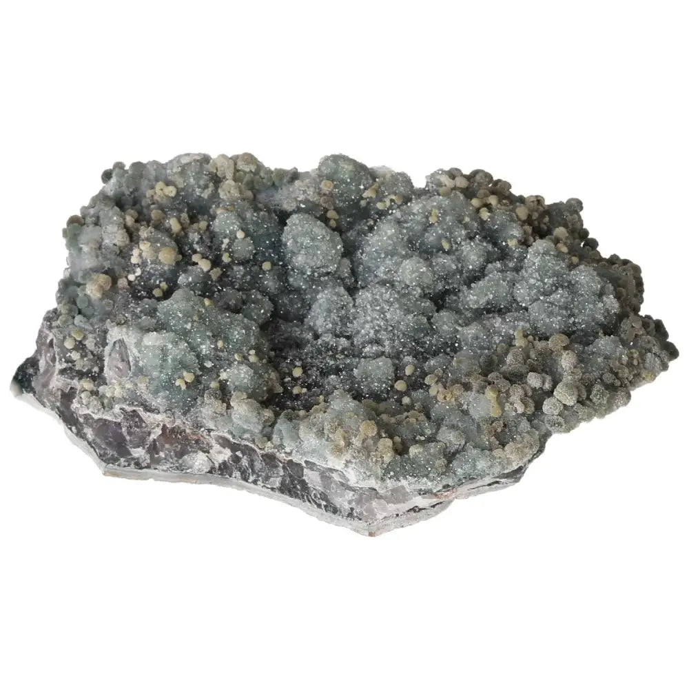 Grape Chalcedony crystal with grape-like formations showcasing spiritual and healing properties from Sylvia Crystals' collection.