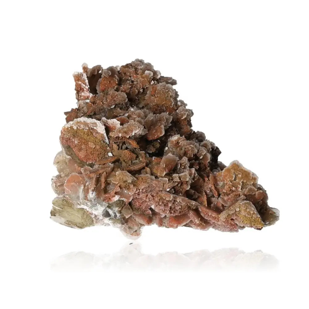 Vibrant Calcite crystal cluster showcasing unique formations and rich colors, known for energy amplification and spiritual growth properties.