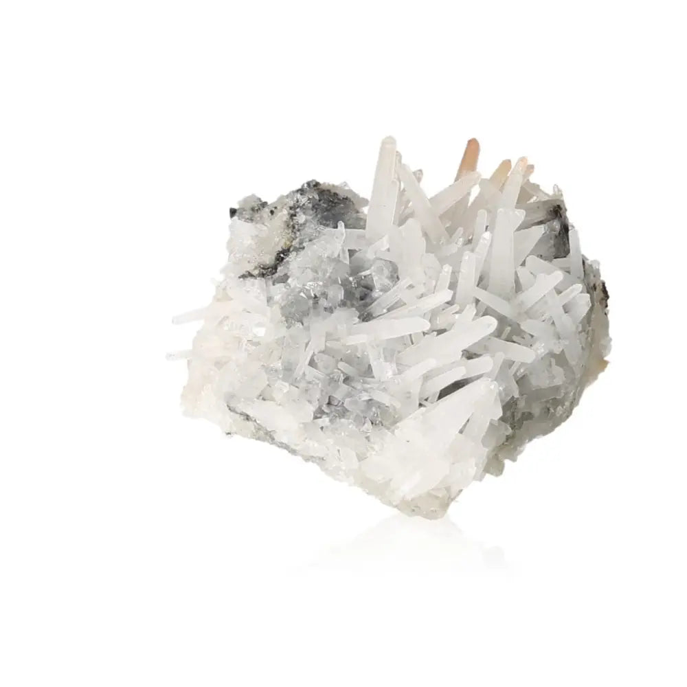White quartz crystal cluster displaying natural aesthetic for spiritual and chakra alignment, enhancing energy and balance.