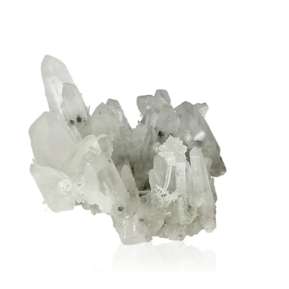 Natural quartz crystal cluster showcasing stunning clear mineral formations.