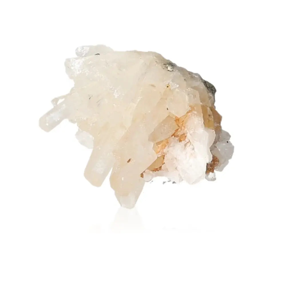 Close-up of a clear quartz crystal showcasing its natural beauty and intricate structure.