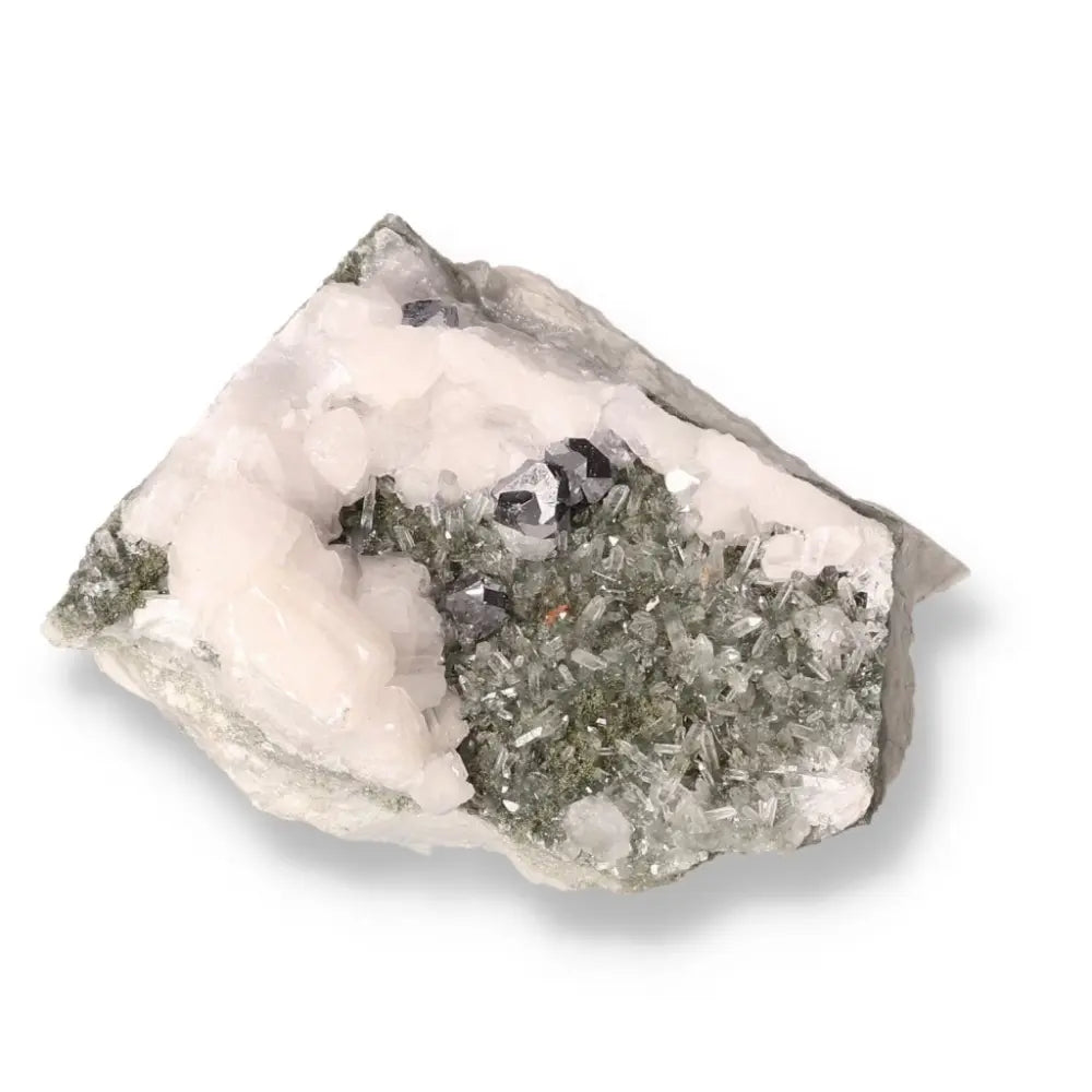 Quartz with Galena crystal combining natural elegance and healing energy, perfect for spiritual rejuvenation and holistic decor.