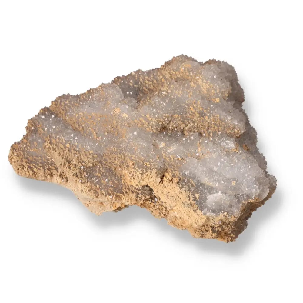 Raw quartz crystal highlighting its natural texture and mystical allure, perfect for chakra alignment and metaphysical exploration.