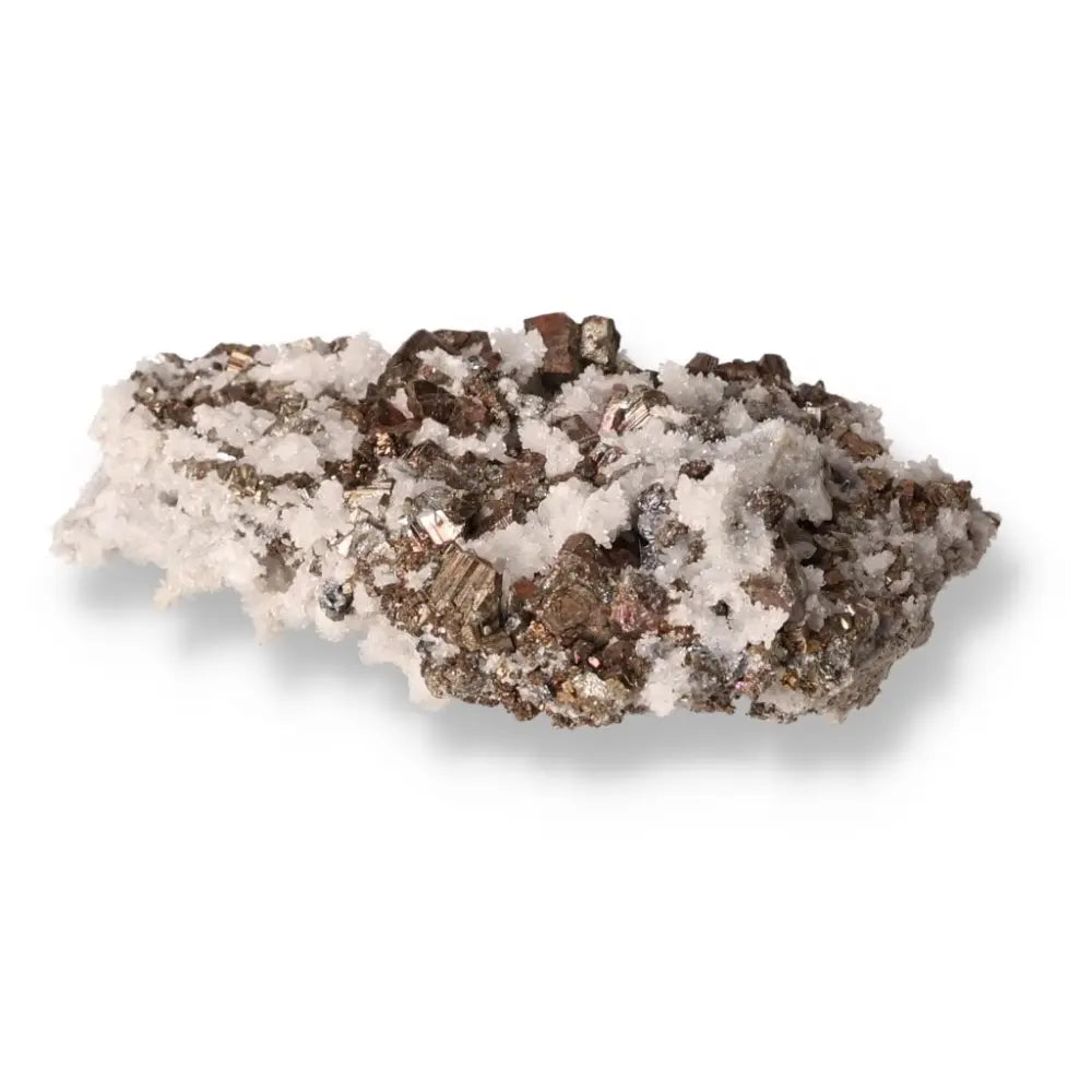 Quartz with Chalcopyrite gemstone showcasing vibrant hues and natural elegance.