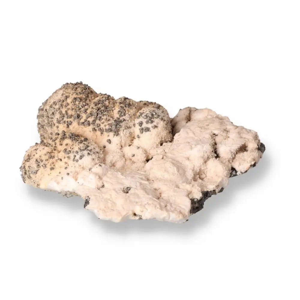 Calcite gemstone with unique crystal formations for energy amplification, healing, and spiritual growth, displayed on a white background.