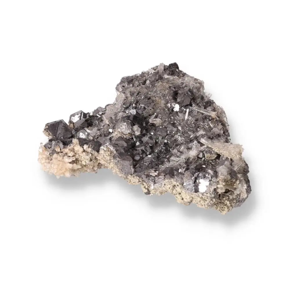 Quartz with Galena crystal showcasing its unique mineral composition and colorful diversity, enhancing holistic well-being.