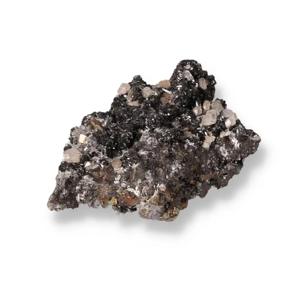 Sphalerite with Quartz and Pyrite crystal by Sylvia Crystals, showcasing natural beauty and spiritual elegance.