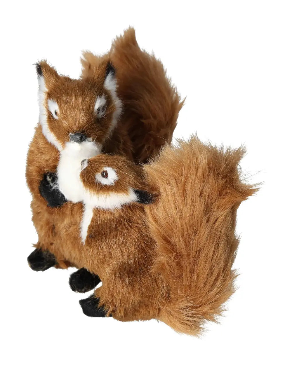 Plush squirrel figurines with bushy tails, perfect for home decor