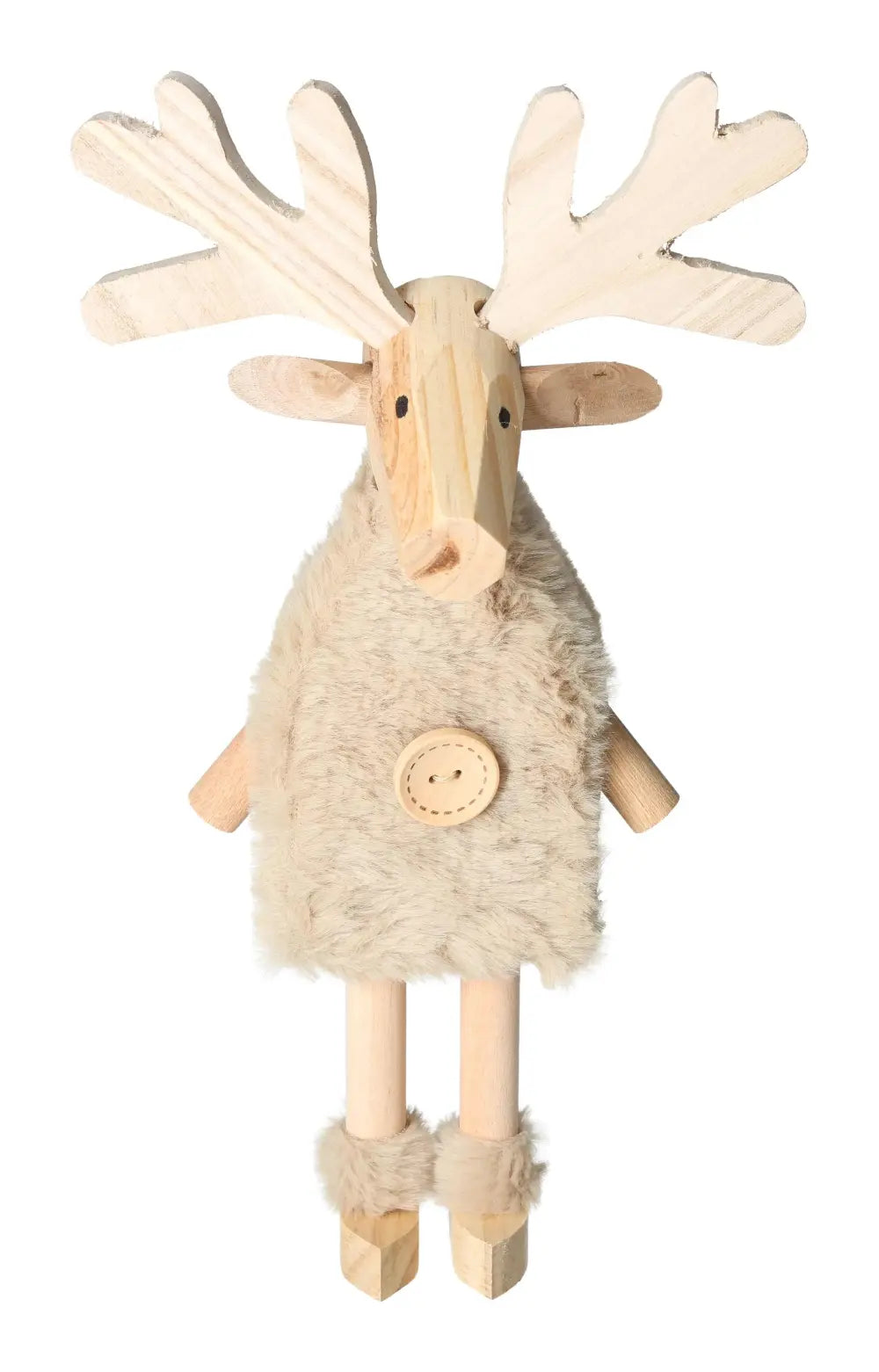 Elegant 31 cm Deco Deer Wood sculpture by Sylvia Crystals, showcasing luxury and craftsmanship. Ideal for sophisticated decor.