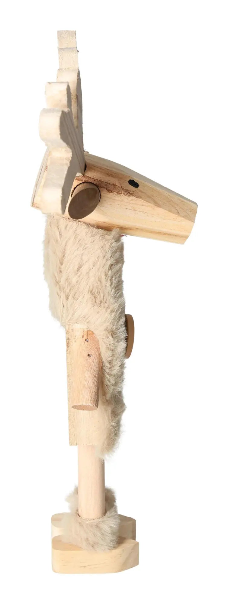 Deco Deer Wood 31 cm by Sylvia Crystals, a luxurious handcrafted wooden deer sculpture for sophisticated decor.