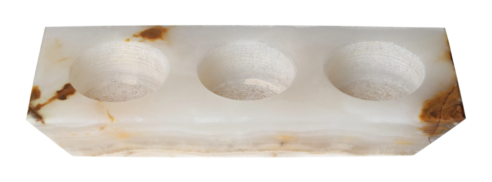 Stylish Onix Candle Holder 3 Holes 635073 with elegant design and three candle slots.