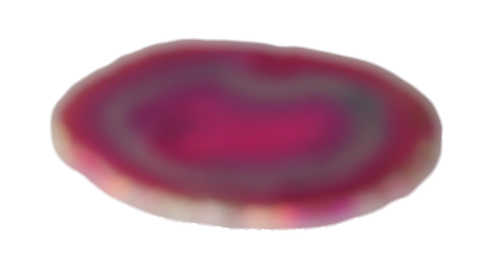 Vibrant red Polished Agate Slice 635127 showcasing natural patterns.