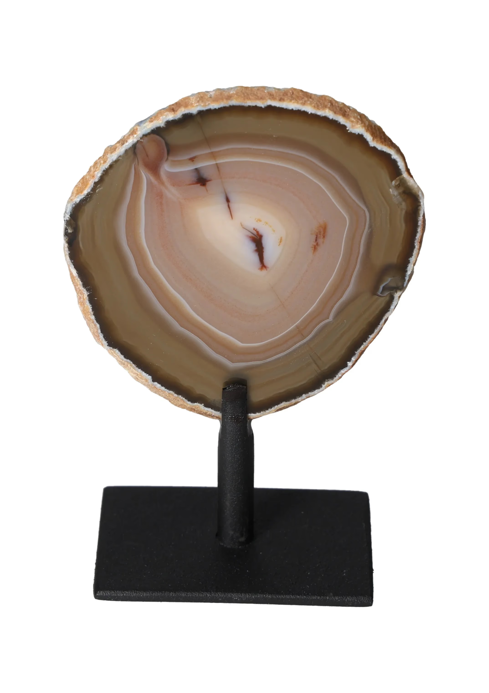 Thin Agate Slice Iron Base 635578 for balance and calming energy.