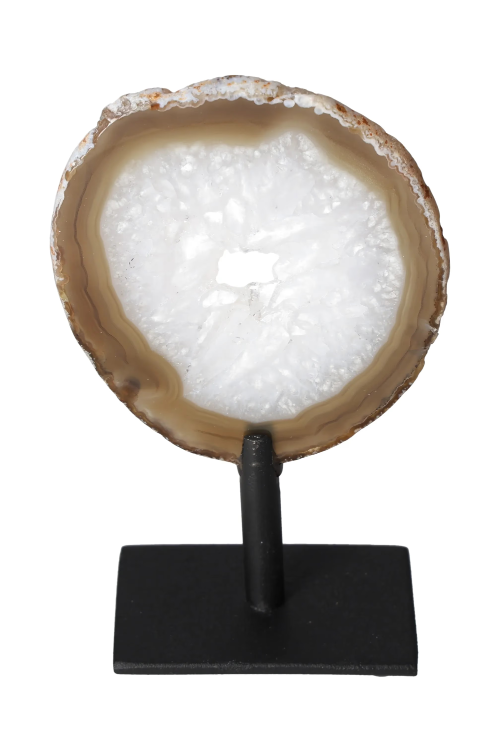 Thin Agate Slice Iron Base 635585 providing balance and security.