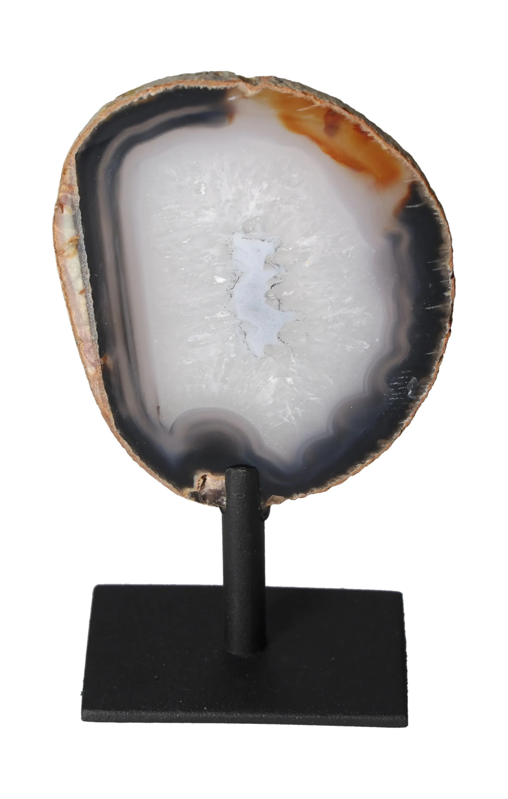 Thin Agate Slice With Quartz Iron Base 635653 offering balance and grounding effect