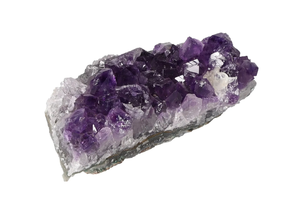 Amethyst Rough Druze 636001 crystal enhancing concentration and emotional stability, known for reducing stress and boosting energy.