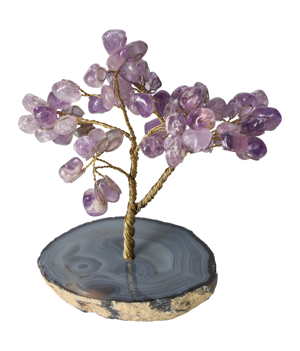 Amethyst Tree Wire Agate Base 15 cm 636056 with sodalite stones for creativity and clear thinking
